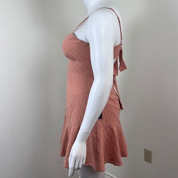 Lulus Women Size XL Orange Days of Dreaming Cotton Dot Tiered Mini NEW Dress - Picture 12 of 14